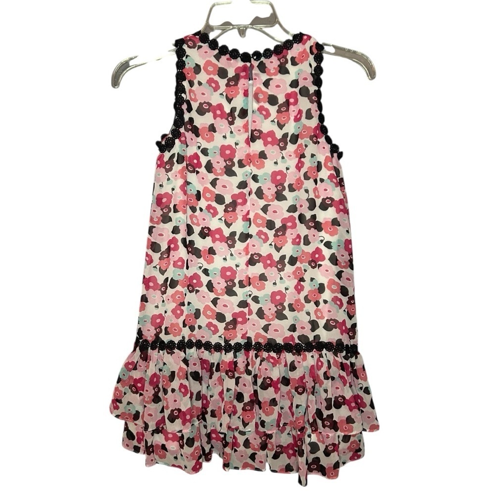 Kate Spade Floral Pink and Black Kids Dress ruffle size 10 - Picture 3 of 12